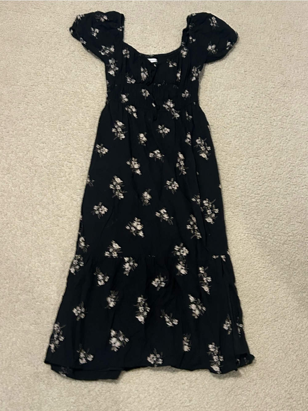 Hollister Black Strapless Floral Maxi Dress